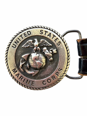 Vintage Rare USMC Marine Corps Solid Pewter Belt By Sid Bell Originals 1977